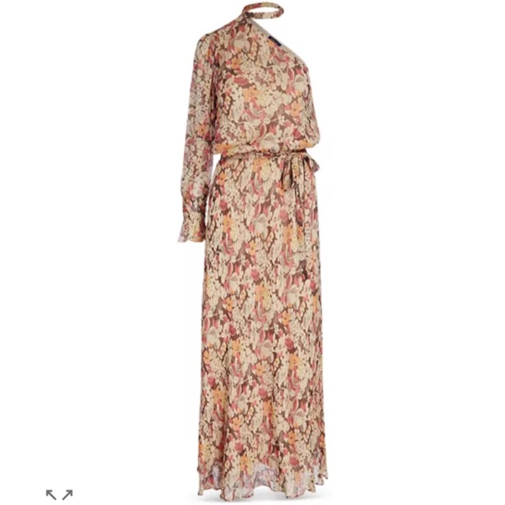 Polo Ralph Lauren Floral Maxi Dress 8 One Shoulder Formal Wedding Guest NWT - Picture 4 of 16